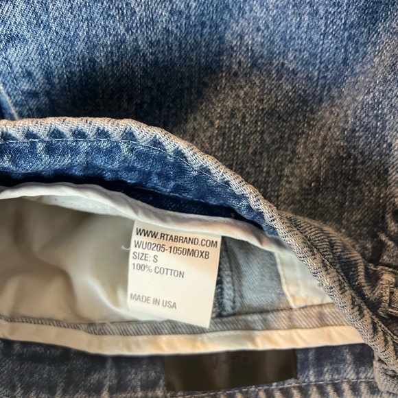 RtA Matisse Straight Leg Jeans Size Small Blue Button Fly Drawstring Anke Crop - Picture 11 of 11